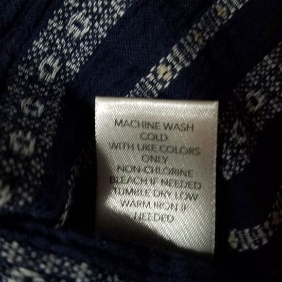 Christopher & Banks 3/4 Sleeve Blue Stripe Pop Over Size Large - Picture 6 of 11